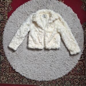 Lilac Dream Jacket Faux Fur Cream Ivory Off White Size M Medium Winter Glam Aspe